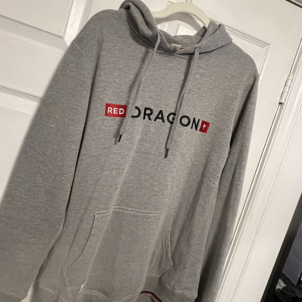 Red Dragon RDS Hoodie Grey Logo Pullover Skate Snowboard Streetwear Size S